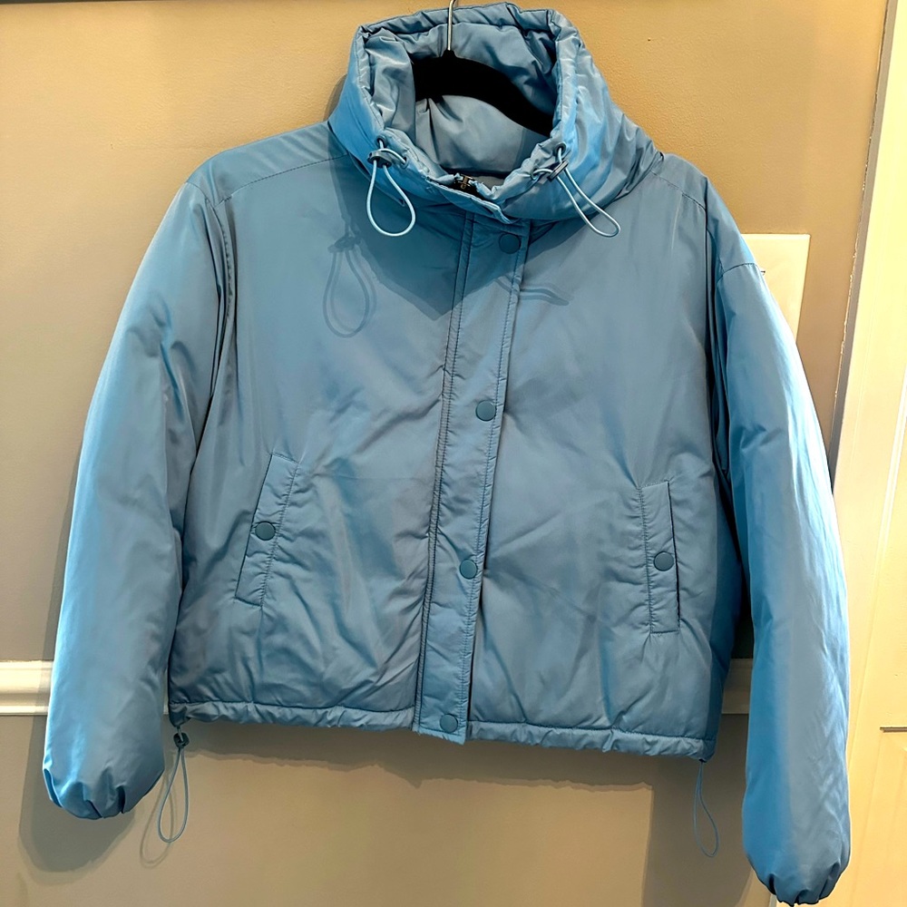 NWT urban outfitters light blue puffer coat